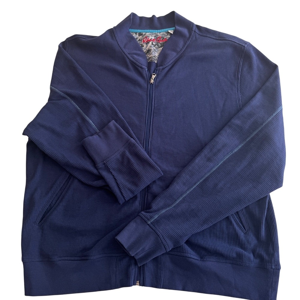 Robert Graham‎ Mens 2XL True Navy Blue  Sweater Zip Bomber Jacket